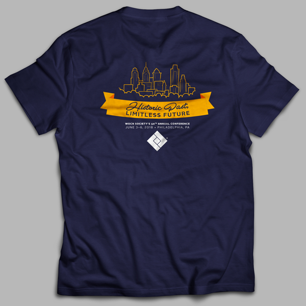 The 50th anniversary shirt swag, seen from the back.