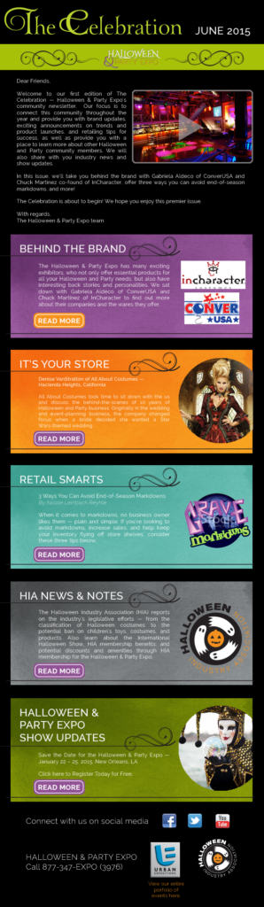 Full scale example of an issue of an email newsletter.